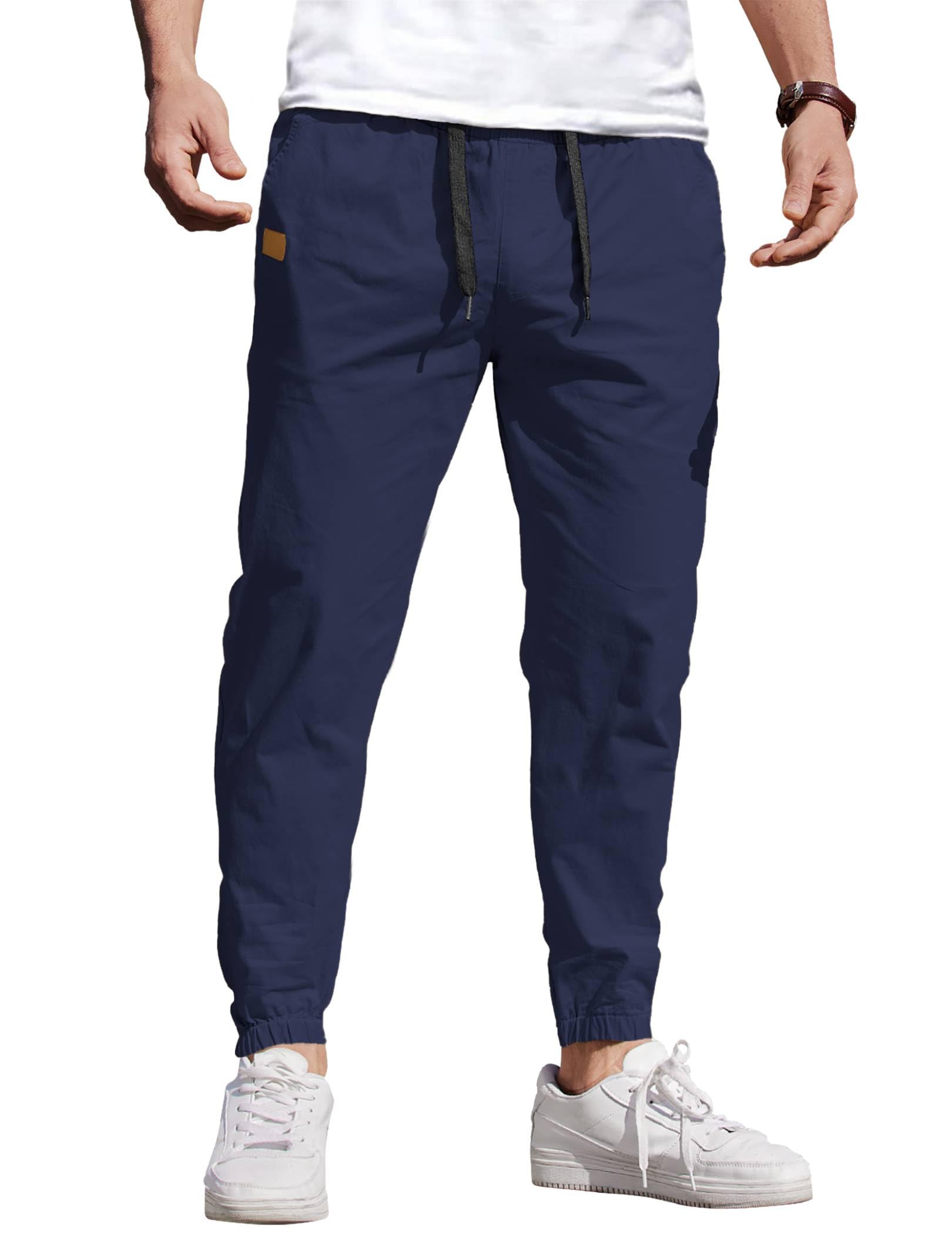 COOFANDY Mens Casual Joggers Cotton Elastic Drawstring Chino Cargo Pants