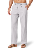 COOFANDY Men's Cotton Linen Pants Casual Drawstring Dress Pants Beach Summer Lightweight Trousers