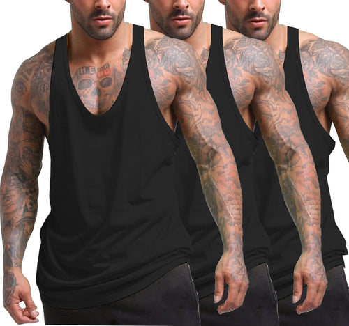 COOFANDY Men's 3 Pack Tank Tops Gym Workout Y-Back Sleeveless Muscle Shirts