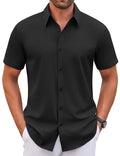 COOFANDY Men's Stretch Dress Shirts Short Sleeve Wrinkle Free Casual Button Down Shirts