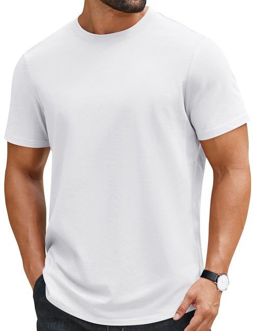 COOFANDY Mens T-Shirts 100% Cotton Crewneck Short Sleeve Tees Casual Plain Shirts