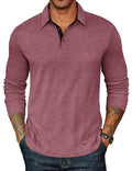 COOFANDY Mens Long Sleeve Polo Shirts Classic Casual Button Polo Tee