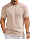 COOFANDY Men's T-Shirts Short Sleeve Knit Shirts Casual Crewneck Ribbed Dress Tee Shirt